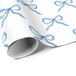 Papel De Presente Padrão de Arco de Aquarela Azul