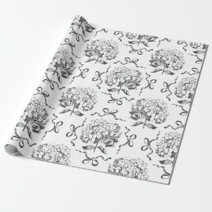 Papel De Presente Padrão de Arco de Hydrangea de pré-disquete Elegan