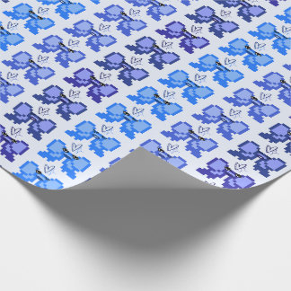 Papel De Presente Padrão de Arco de Pixel em Saltos Altos