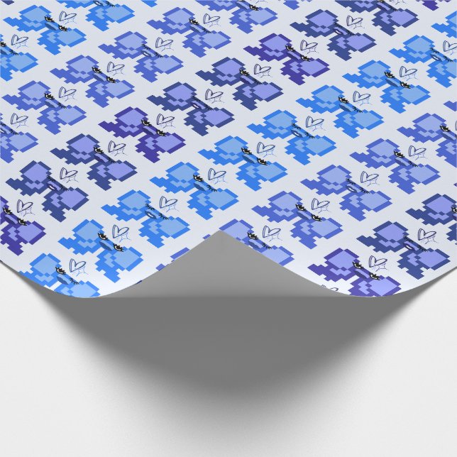 Papel De Presente Padrão de Arco de Pixel em Saltos Altos (Ponta)