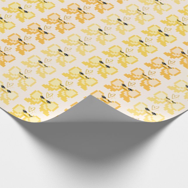 Papel De Presente Padrão de Arco de Pixel em Saltos Altos (Ponta)
