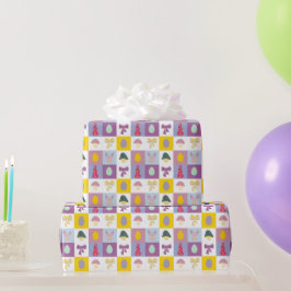 Papel De Presente Padrão de arco dos ovos de coelho da Páscoa