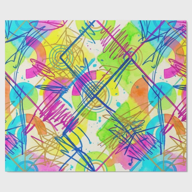 Papel De Presente Padrão de Arco-Íris Abstrato 2026 (Aberto)