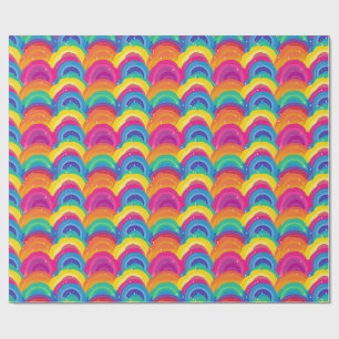Papel De Presente Padrão de arco-íris e onda incolores