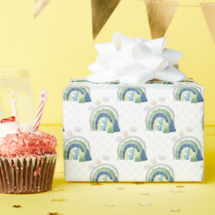 Papel De Presente Padrão de Arco-íris em Aquarela
