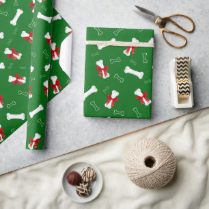 Papel De Presente Padrão de Arco Vermelho Ósseo Branco