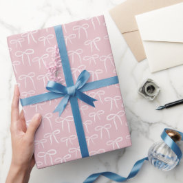 Papel De Presente Padrão de Arcos simples branco e cor-de-rosa claro