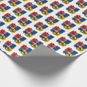 Papel De Presente Padrão de Arte Abstrata Divertido de Axolote Piet