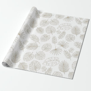 Papel De Presente Padrão de Arte de Linha Botânica Minimalista (5)