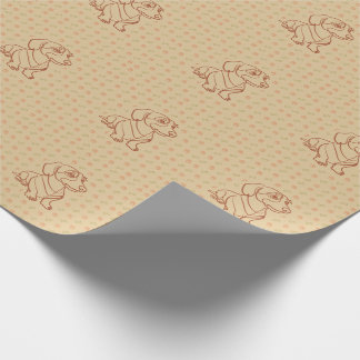Papel De Presente Padrão de Arte Decorativa de Dachshund