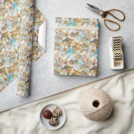 Papel De Presente Padrão de Arte em Mosaico de Polígonos Retro Moder