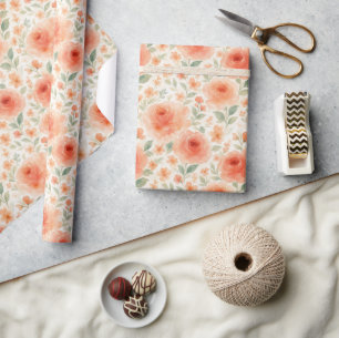 Papel De Presente Padrão de Arte Floral Chique Afeminado Francês Ele