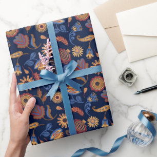 Papel De Presente Padrão de Arte Folclórica