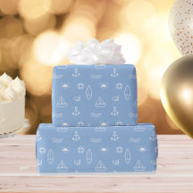 Padrão de Arte Sem Costura da Linha do Oceano Azul