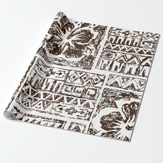 Papel De Presente Padrão de arte tropical tribal do Havaí indígenas