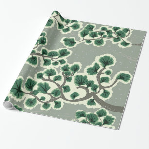 Papel De Presente Padrão de árvore Bonsai