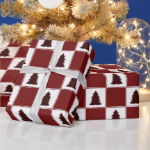 Padrão de Árvore de Natal da Xadrez Vermelha Moder
