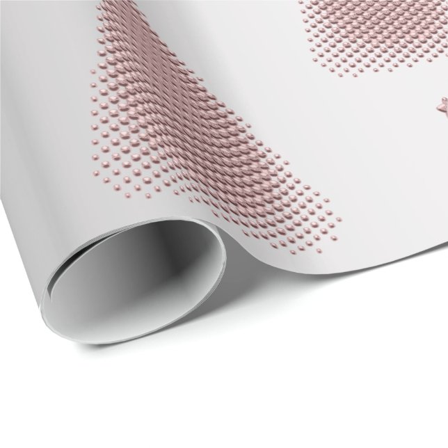 Papel De Presente Padrão de Árvore de Natal Elegante, Dourada e Prat (Ponta do rolo)