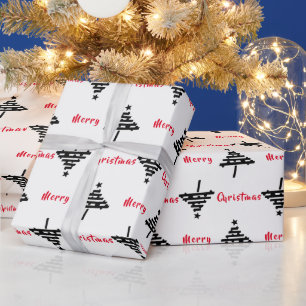Papel De Presente Padrão de árvore de Natal Feliz Natal Férias