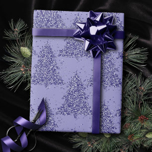 Papel De Presente Padrão de árvore elegante Lavanda charmosa Natal