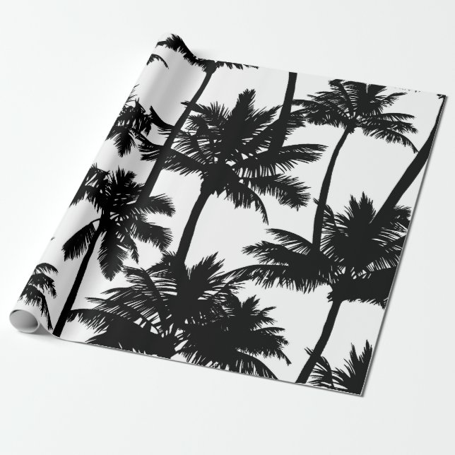 Papel De Presente Padrão de Árvore Palm (Desenrolado)
