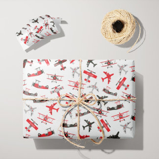 Papel De Presente Padrão de Avião Militar da Segunda Guerra Mundial,