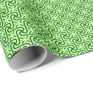 Papel De Presente Padrão de azulejo egípcio, esmeralda e verde limão