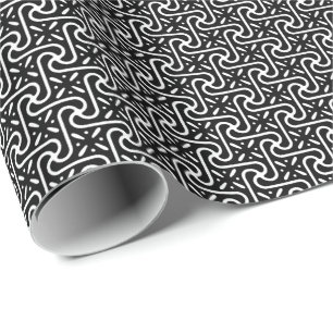Papel De Presente padrão de azulejo egípcio, preto e branco