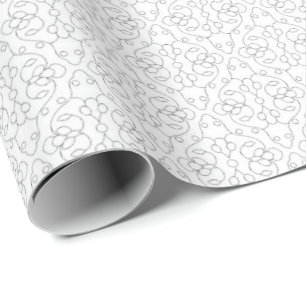 Papel De Presente Padrão de Azulejo Geométrico Cinza Claro