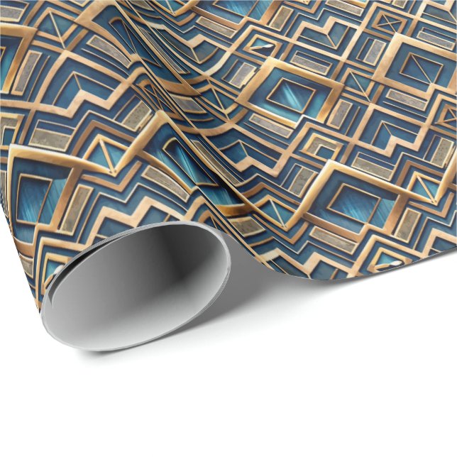 Papel De Presente Padrão de azulejos Art Deco fofo (Ponta do rolo)
