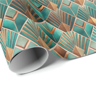Papel De Presente Padrão de azulejos Art Deco fofo