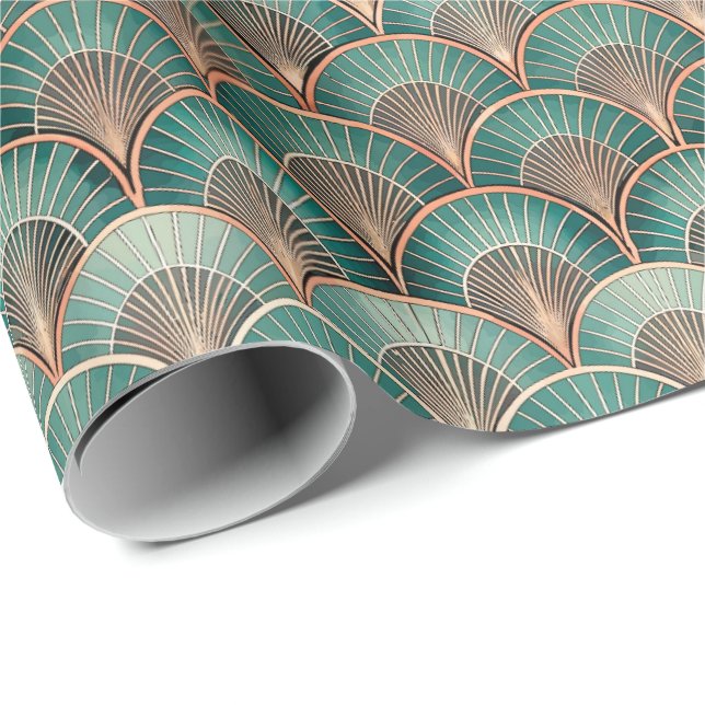 Papel De Presente Padrão de azulejos Art Déco fofo (Ponta do rolo)