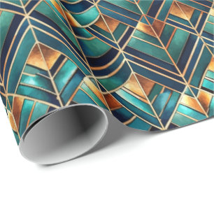 Papel De Presente Padrão de azulejos Art Déco fofo