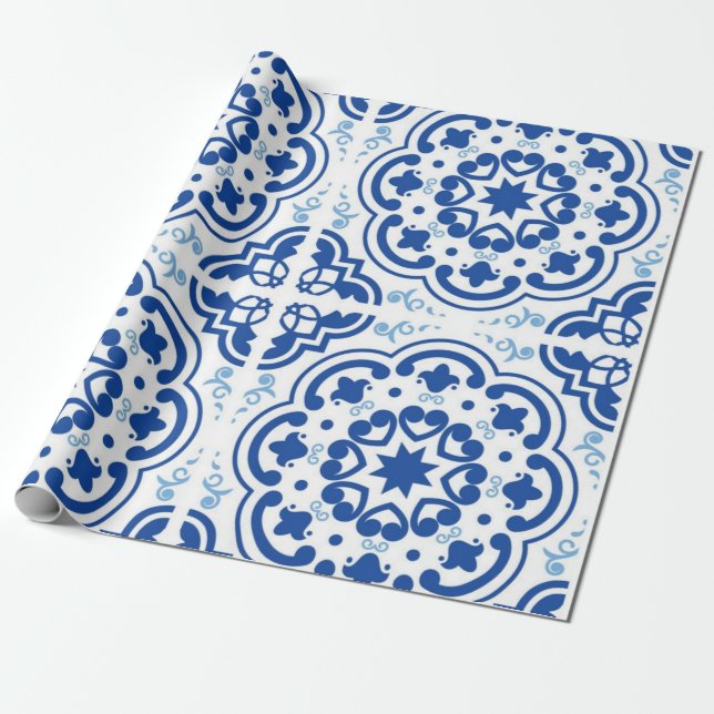 Papel De Presente Padrão de azulejos cerâmicos (Desenrolado)