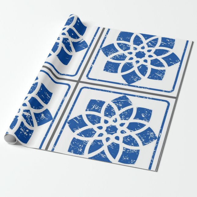 Papel De Presente Padrão de azulejos cerâmicos (Desenrolado)
