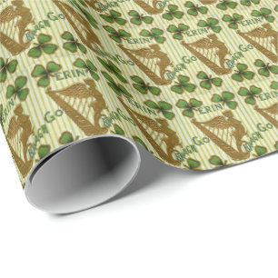 Papel De Presente Padrão de azulejos Cool Vintage Irlanda Dia de São