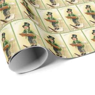 Papel De Presente Padrão de azulejos Cool Vintage Irlanda Dia de São