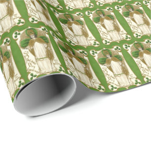 Papel De Presente Padrão de azulejos Cool Vintage Irlanda Dia de São