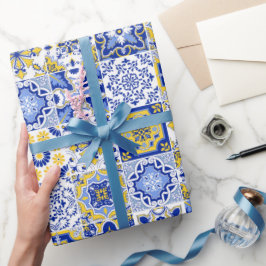 Papel De Presente Padrão de Azulejos Portugueses 