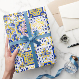 Papel De Presente Padrão de Azulejos Portugueses 