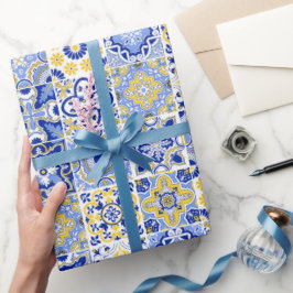 Papel De Presente Padrão de Azulejos Portugueses 