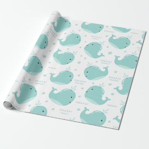 Papel De Presente Padrão de Baleia Debaixo do Mar