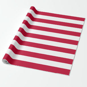 Papel De Presente Padrão de Bandeira Americana Listrada de Vermelho