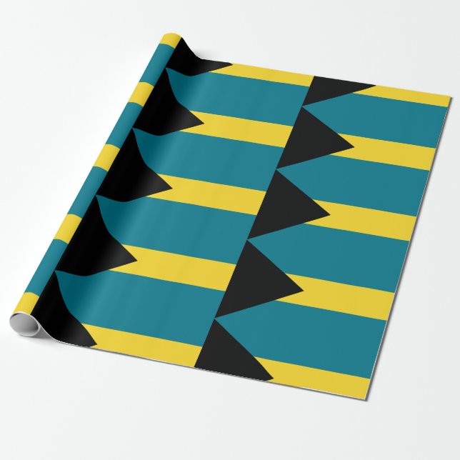 Papel De Presente Padrão de Bandeira das Bahamas (Desenrolado)
