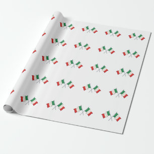 Papel De Presente Padrão de bandeira italiana verde e vermelha