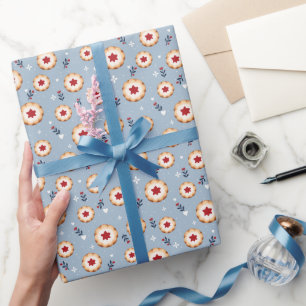 Papel De Presente Padrão de Biscoitos de Natal com Geleia Festa