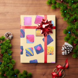 Papel De Presente Padrão de blocos coloridos do abstrato