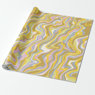 Papel De Presente Padrão de Boho Líquido do Hippie 70s Green Marble