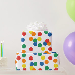 Papel De Presente Padrão de Bola Colorida