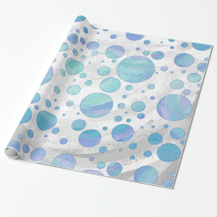 Papel De Presente Padrão de Bolinhas Azul da Geleira